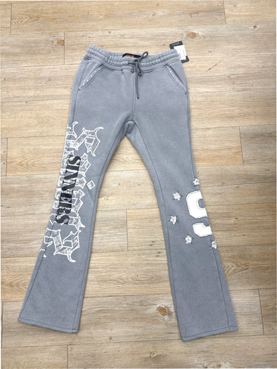 Copper Rivet Fleece Stacked Pant (Grey)