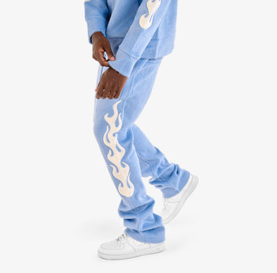 Copper Rivet Mohair Stacked Pant (Light Blue)