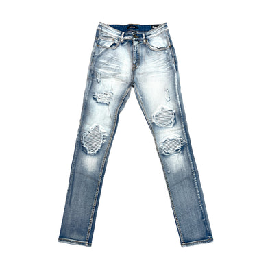 Kindred Ripped Biker Jean (Ice Blue)
