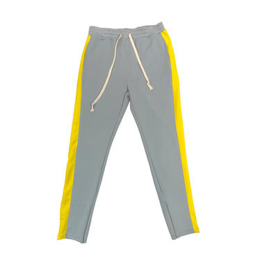 Huge Single Strip Track Pant (Grey/Yellow)