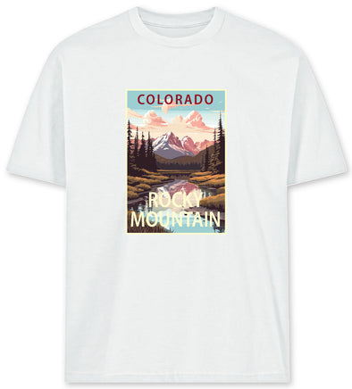 US Cotton Colorado Rocky Mountain Tee (White)