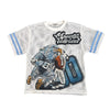 Majestik Eagle Oversized Mesh Croptop Tee (Off White)