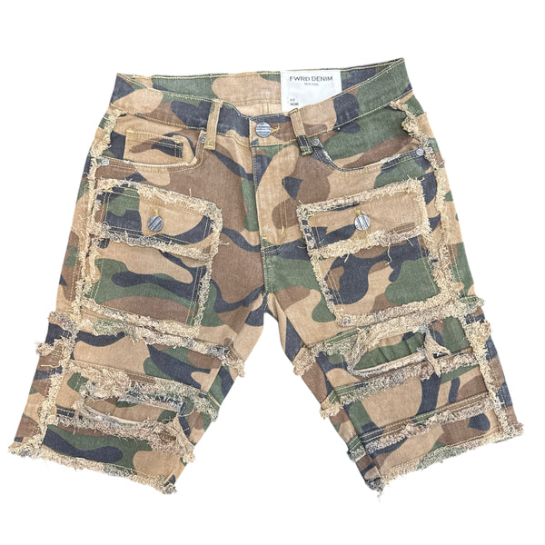 パンツ opium wood camo fur buggy shorts swag Men's Rave Weed Leaf Fleece Camo Shorts Sweatpants Kush Neon