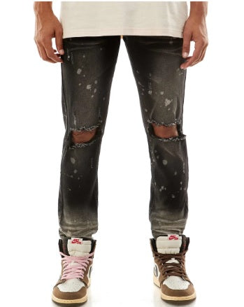 KDNK Ombre Bleached Skinny Jean (Black)