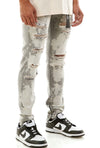 KDNK Bleached Spot Denim Jean (Grey)