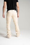 Taker Premium Stacked Pant with Multi Rip/Repair Pant (Bone)