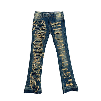 Spark Boy's Ripped Stacked Jean (Taupe)