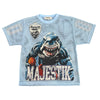 Majestik Shark Oversized Mesh Croptop Tee (Sky Blue)
