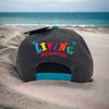 US Cotton Living My Best Life Snapback Hat (Black/Turquoise) / 2 for $15