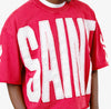 Copper Rivet Saint Oversized Croptop Tee (Red)