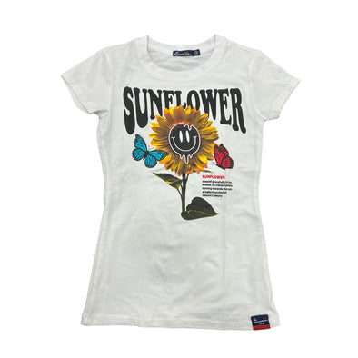 Bear The Beams Sunflower Woman Graphic Tee (White)