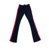 12 am Nation Single Strip Stacked Track Pant (Black/Red)
