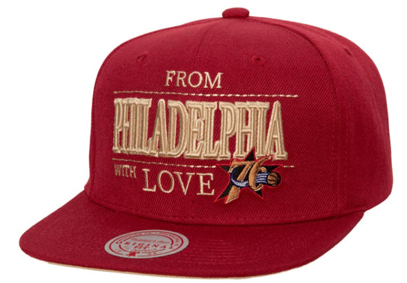 Mitchell & Ness NBA with Love Philadelphia 76ers Snapback Hat