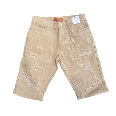 Arketype Ripped Jean Short (Light Khaki)