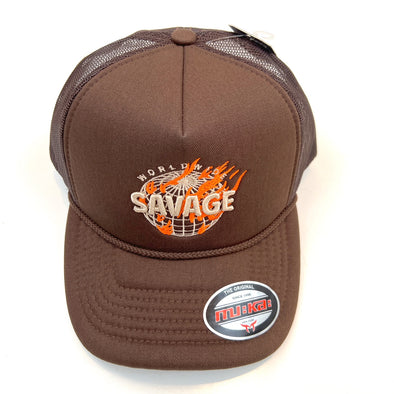 Muka Worldwide Savage Trucker Hat (Brown)