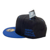 US Cotton Grind Hustle Execute Snapback Hat (Black/Blue)