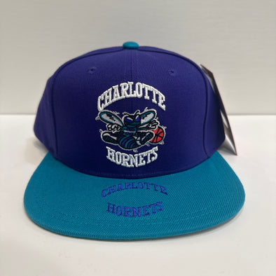 Mitchell & Ness NBA Logo Bill Charlotte Hornets Snapback Hat