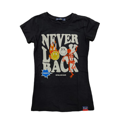 Bear The Beams Never Look Back Woman Graphic Tee (Black)