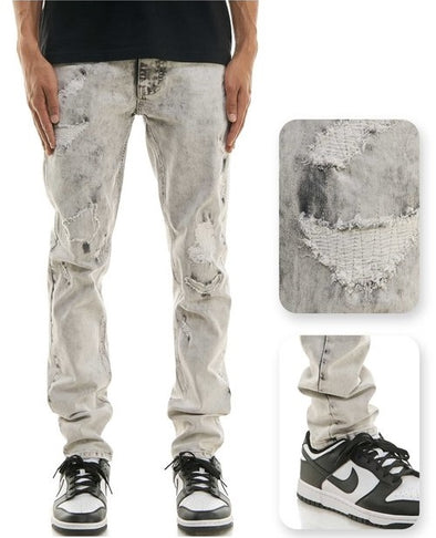 KDNK Distressed Skinny Denim Jean (Grey)