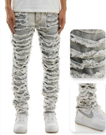 KDNK Layred Rip Skinny Jean (Grey)