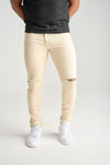 Spark Ripped Twill Jean (Bone)