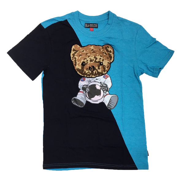 Black Pike Bear Two Tone Chenille Patch Tee (Navy)