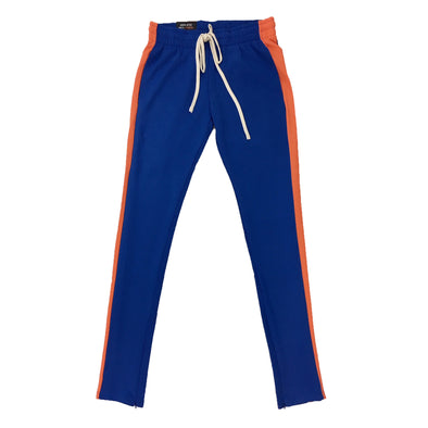 Royal Blue Single Strip Track Pant (Blue/Orange) - Fashion Landmarks