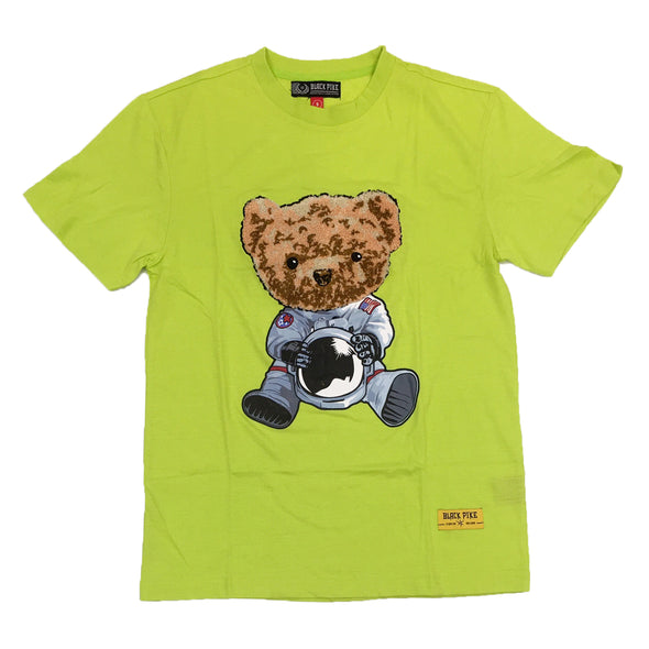 Black Pike Bear Chenille Patch Tee (Lime)