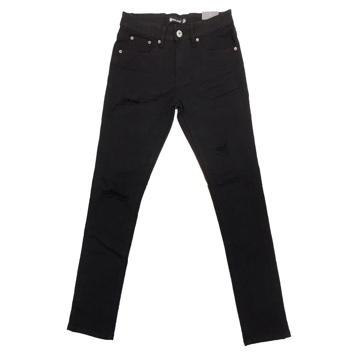 Royal Blue Ripped Skinny Jean (Jet Black)