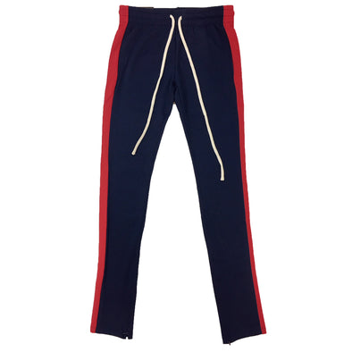 Royal Blue Single Strip Track Pant (Navy/Red) - Fashion Landmarks