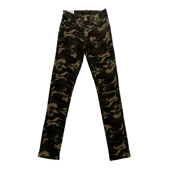 Platform Skinny Ripped Jean (Wood Camo)