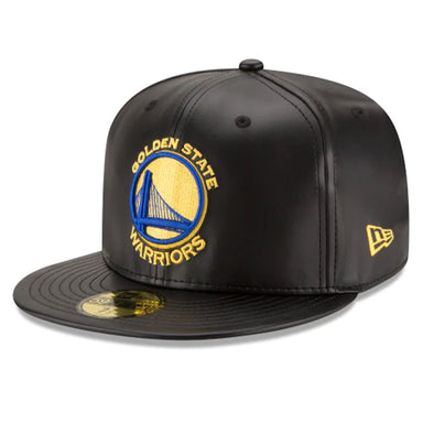 New Era 59Fifty Golden States Warriors PU Fitted Hat (Black/Yellow)