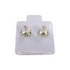 Plated Sterling Silver Cubic Stud Earrings (Square) - Fashion Landmarks