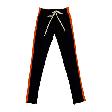 Royal Blue Single Strip Track Pant (Black/Orange)