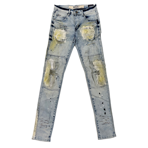 R3bel Biker Paint Jean (Ice Blue)