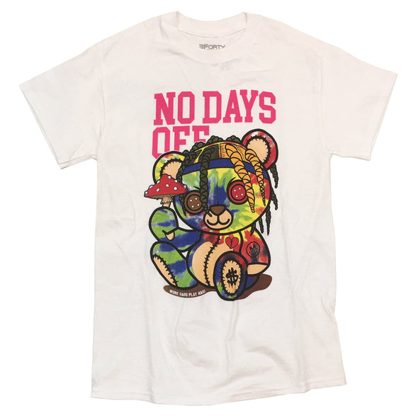 3Forty Hustle No Days Off Tee (White) - UPSTREAMERS