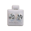 Plated Sterling Silver Cubic Stud Earrings (Square) - Fashion Landmarks