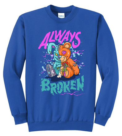 5 Pointz Always Broken Crewneck (Blue) - UPSTREAMERS