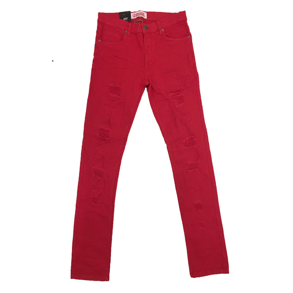 Leverage Ripped Twill Jean (Red)
