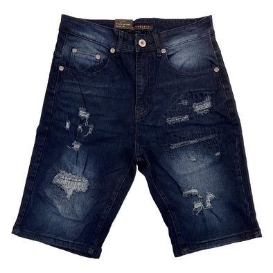 M.Society Ripped Jean Short (Ink)