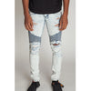 KDNK ICE BLUE Ripped Biker Denim Jean