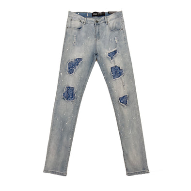 Spark Paisley Painted Jean (Ice Blue)
