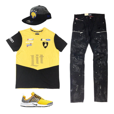 Yellow nike presto outfit top