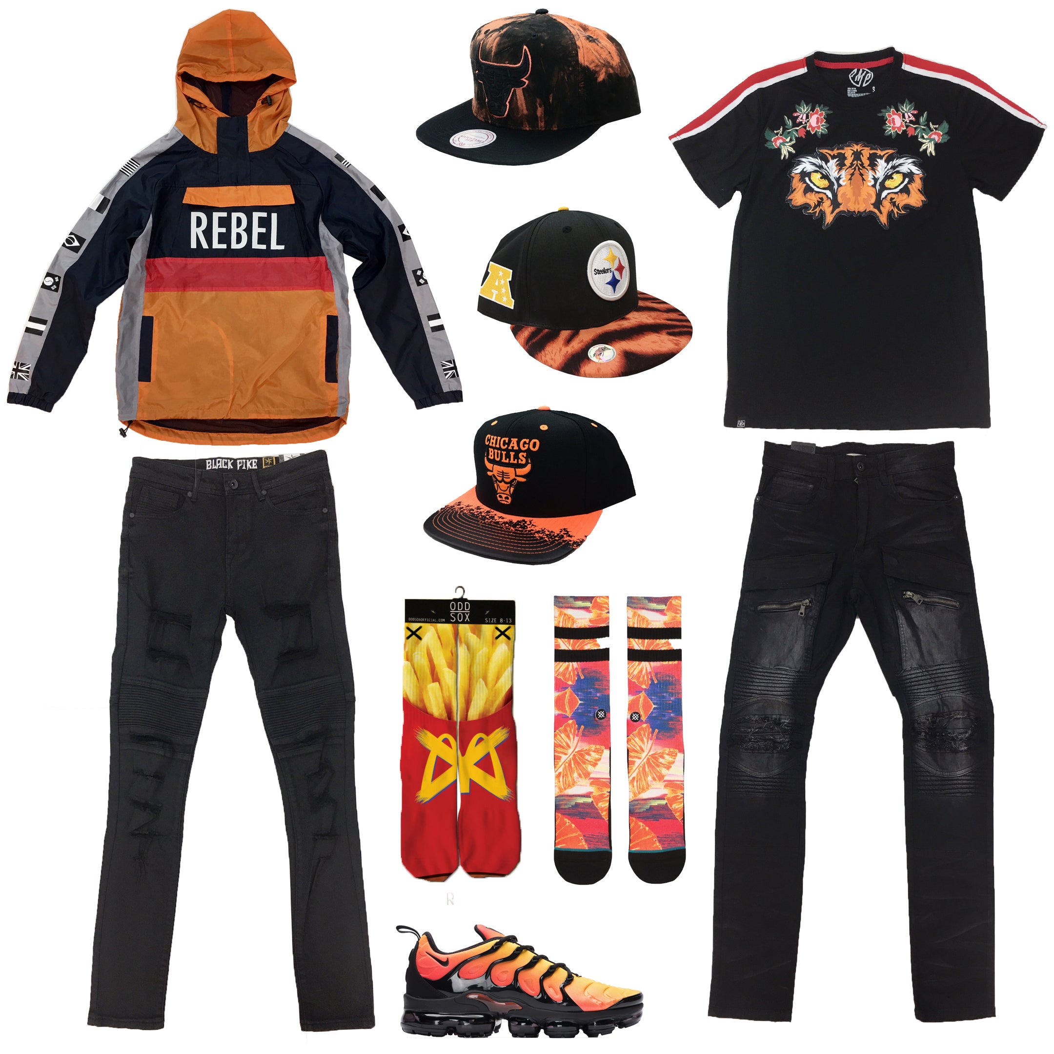 Nike Air VaporMax Plus Black/Orange Outfit