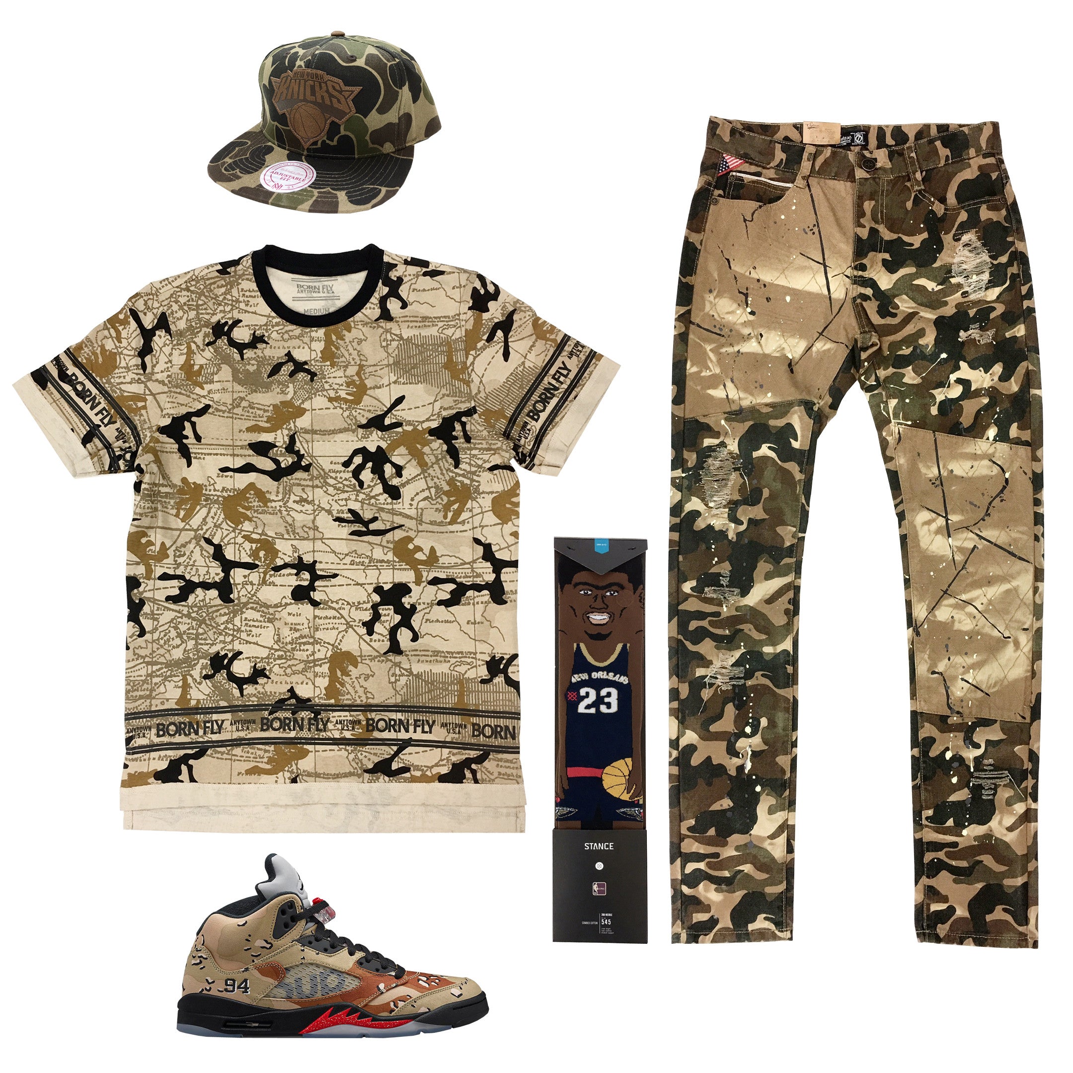 Air Jordan 5 Retro Supreme Desert Camo Kids T-Shirt by Tec Nificent - Pixels