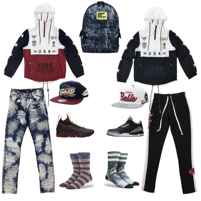 Air Jordan 3 Black Cement & LeBron 15 Multicolor Outfit - UPSTREAMERS