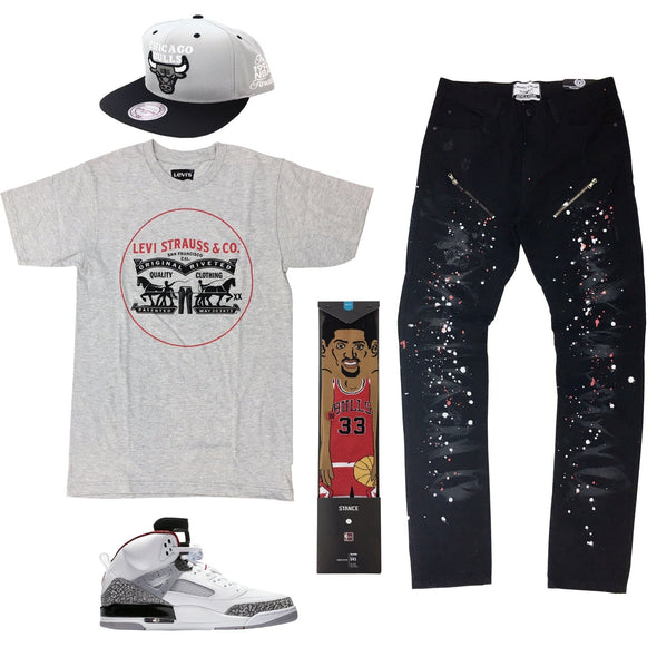 Air Jordan Spizike Cement Outfit - UPSTREAMERS