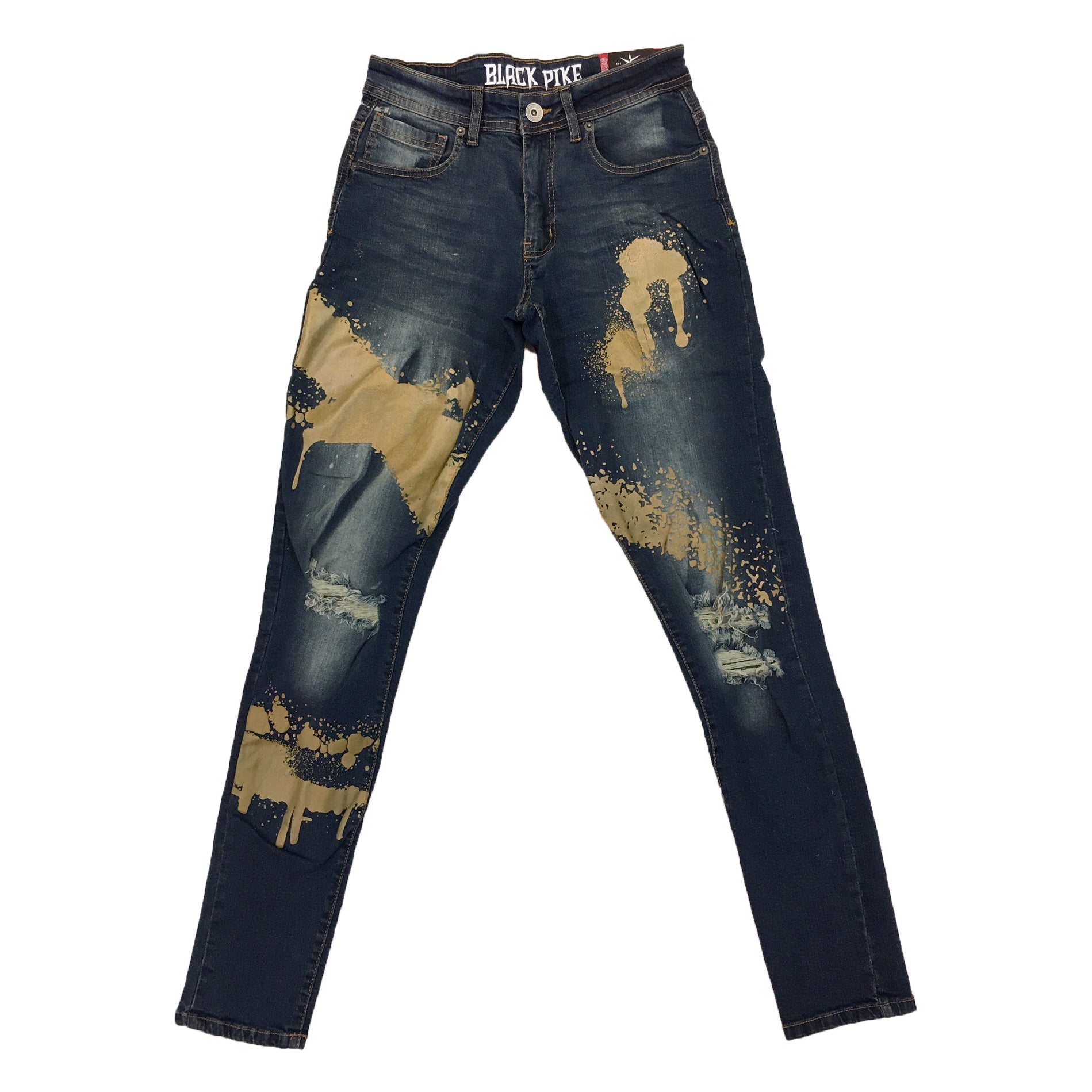 Black Pike Painted Jean (Vintage) 34x32