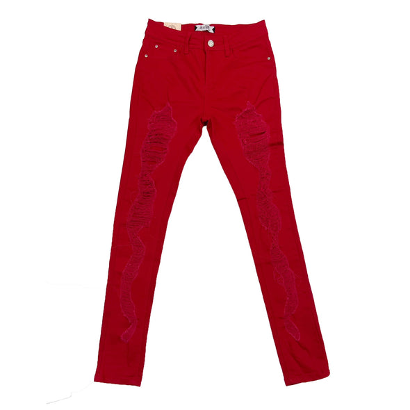 Blue Topic Woman Skinny Jean (Red) - UPSTREAMERS