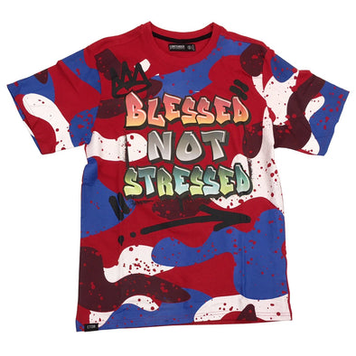 Contender Blessed Not Stressed Tee (Red) - UPSTREAMERS